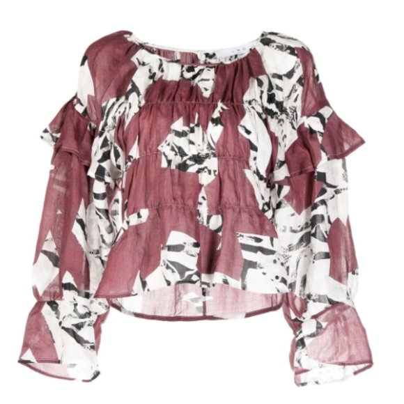 IRO Hilta smocked long-sleeve blouse - SIZE 38 - Picture 5 of 5